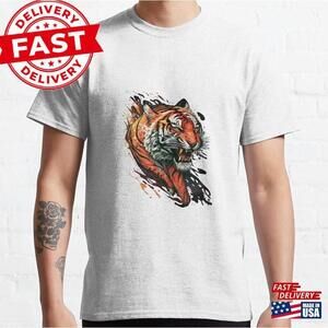 Majestic Orange Tiger Tattoo Classic T-Shirt